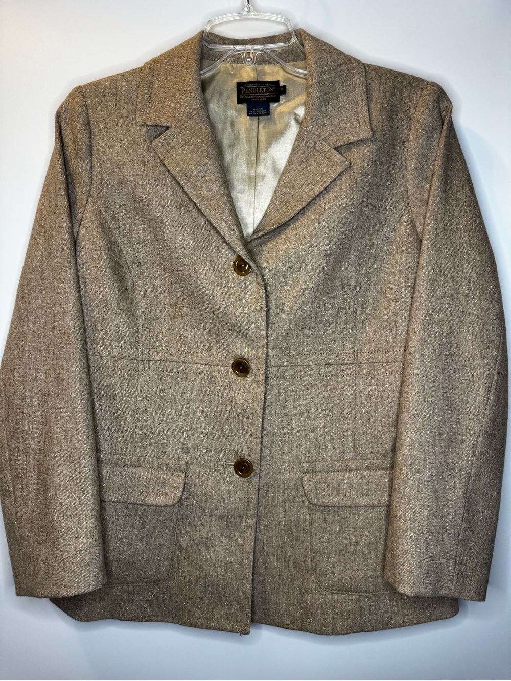 Pendleton Tan Wool-Blend Tailored Blazer